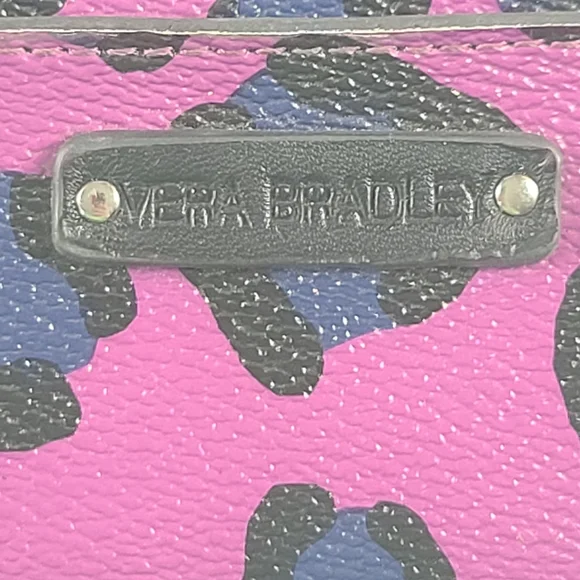 Vera Bradley Leather Leopard Coin Purse Purple - Picture 3 of 5